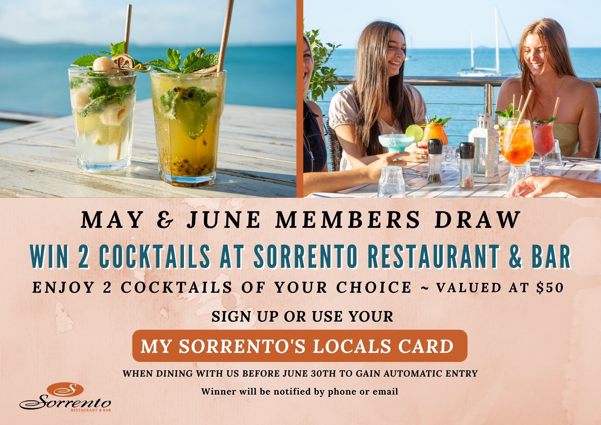 May - June My Sorrento Locals Member Draw 2026 landscape